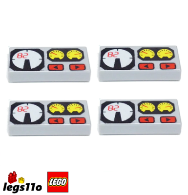 LEGO Pack of 4 - Cockpit Control Panel Speedometer & Dials Tile