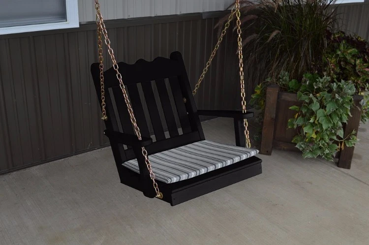A&L Furniture Amish-Made Pine Royal English Porch Swings - 4 Sizes & 18 Colors - Image 3 of 4