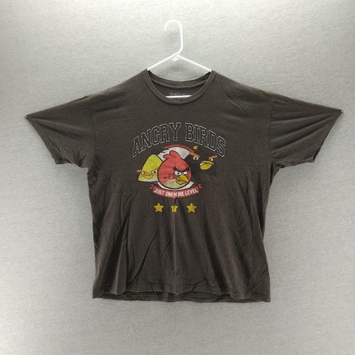 Fifth Sun Angry Birds 'Just One More Level' T Shirt Mens 2XL Gray
