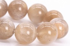 7-8MM Genuine Natural Light Brown Gray Moonstone Grade A Round Loose Beads 7"