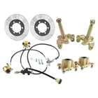 Front 4 Stud Wheel Hub Spindle + Foot Brake Caliper + Rotor For Golf Cart Buggy