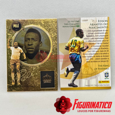 PELE THE KING OF FOOTBALL RARE PANINI BRAZIL 2019 PRINTED AUTOGRAPH CARD
