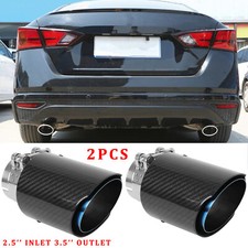 For Nissan Altima Sentra 2X 2.5"Inlet 3.5"Outlet Carbon Muffler Exhaust Tip Trim