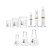 Chemistry Lab Glassware Set, 9 Pieces - Includes 3 Beakers, 3 Erlenmeyer Flas...
