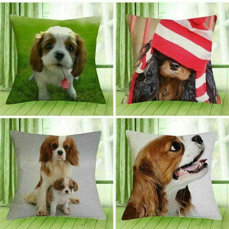 18''Cavalier King Charles Spaniel Cushion Cover Pillowcase Sofa /Car/Home Decor - Image 3 of 4