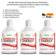 Swedish Nutra Ginseng Energy Boost Immune Boosting Drink Vitamin Complex x3