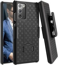 For Samsung Galaxy Note 20 - HARD HOLSTER KICKSTAND CASE COVER BELT CLIP BLACK