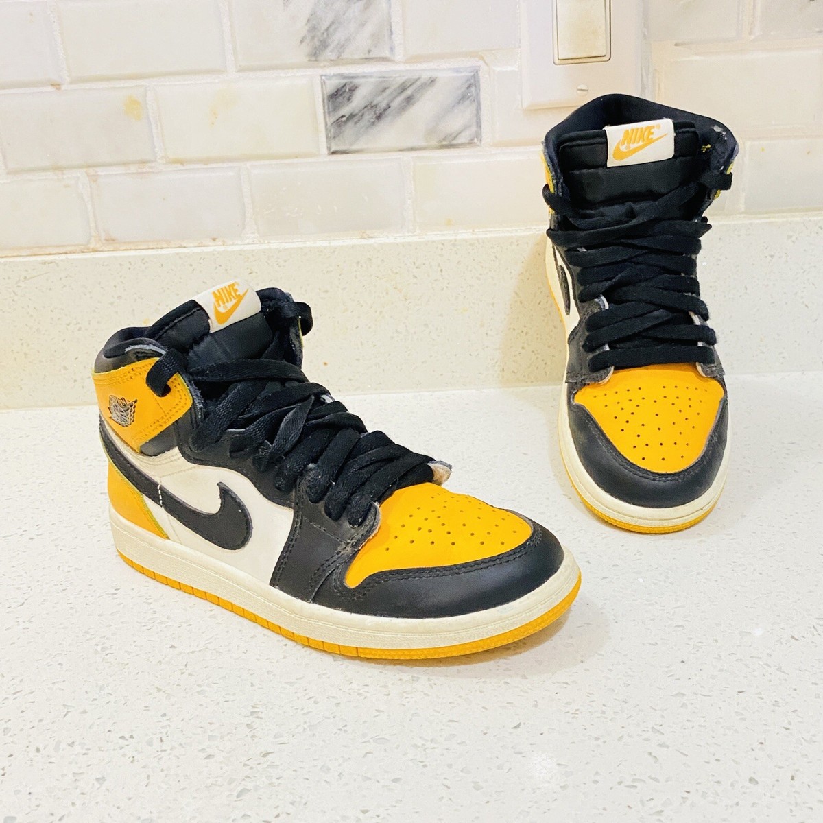靴 Nike Air Jordan 1 Mid \"Yellow Toe Black Size 8 - Nike Air Jordan 1 Mid SE Yellow Toe Black (852542