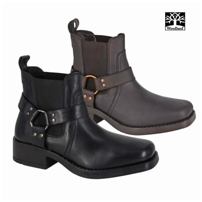 Woodland M486 Low HARLEY Herren Leder Biker Western Cowboystiefel