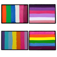 Rainbow Face Paint Palette Split Cake Face Painting Water-Activated 2.12OZ