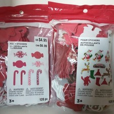 Creatology - Lot Of 240 Foam Stickers - Christmas - Santa - Candy Cane