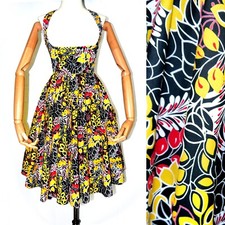Bernie Dexter TammieW Dress in Black With Red & Yellow Floral Print Size XS