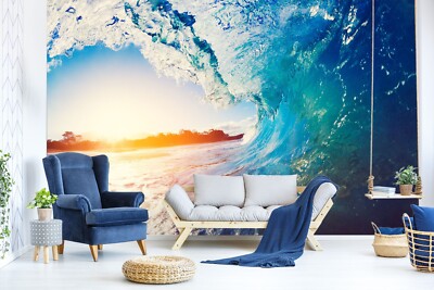 3D Sunny Waves G4605 Wallpaper Wall Murals Removable Self-adhesive Honey