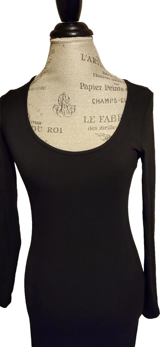 BANANA REPUBLIC WOMEN SIZE XS SWEATER DRESS BLACK MAXI CASUAL RAYON 