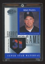 2001 LEAF CERTIFIED MIKE PIAZZA SUPER STAR JERSEY# DUAL GAME WORN PATCH #D 20/31