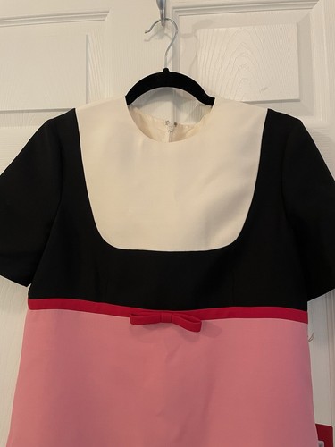 NWT VALENTINO Colorblock Bow Detail Shift Dress (Size IT 44) - Picture 3 of 10