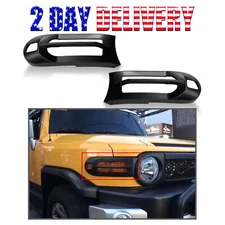 Front Fog Light Bumper Lamp Cover Trim Fits 07-14 Toyota FJ Cruiser Matte Black 