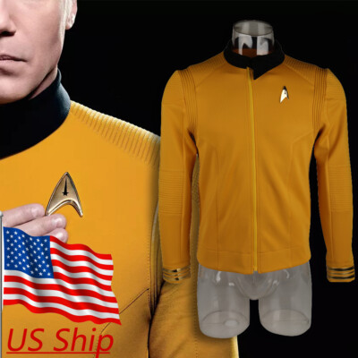 Cosplay Discovery Season 2 Captain Pike Gold Shirt Uniform Pin Set Costumes