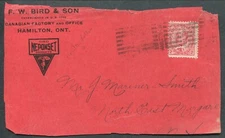 CANADA ADVERTISING CORNER CARD COVER FRONT "F.W. BIRD & SON"
