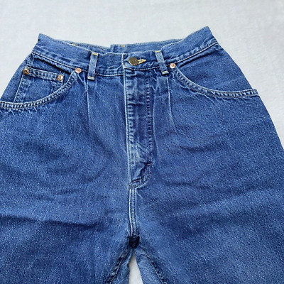 Vintage Lee Jeans Womens Juniors 10P Blue High Rise Tapered Mom 80s Trendy