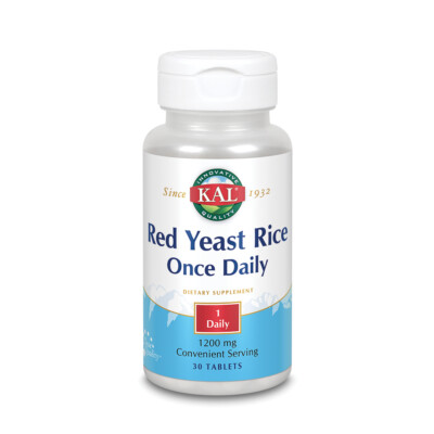KAL Red Yeast Rice Once Daily 1200mg. Capsules | With Unsaturated Fatty Acids,
