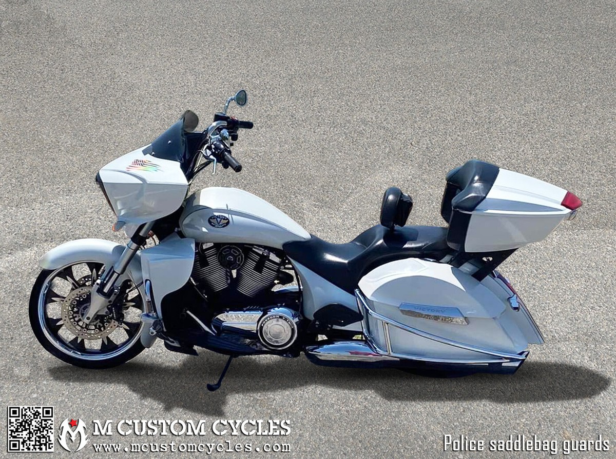 Police-style Saddlebag Guards for Victory Cross Country, Cross