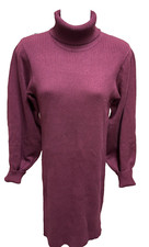 Idem Ditto Sweater Dress Womens Size Medium Turtleneck Maroon Wine New