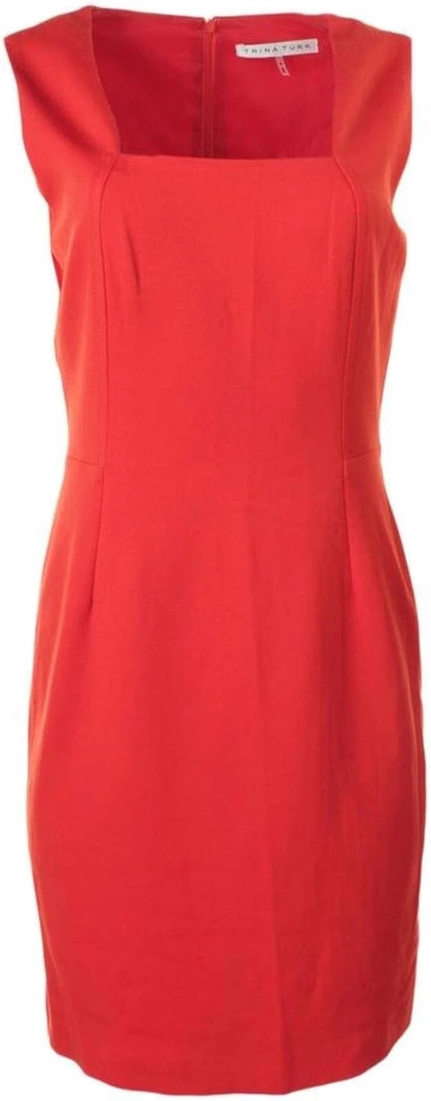 Abito rosso senza maniche Trina Turk donna Abigayle Tropical Ponte nuovo con etichette San Valentino 8