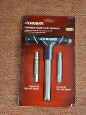 Husky - T-Handle Faucet Seat Wrench - With Tapered Bit & Six-Step Bit - NEW