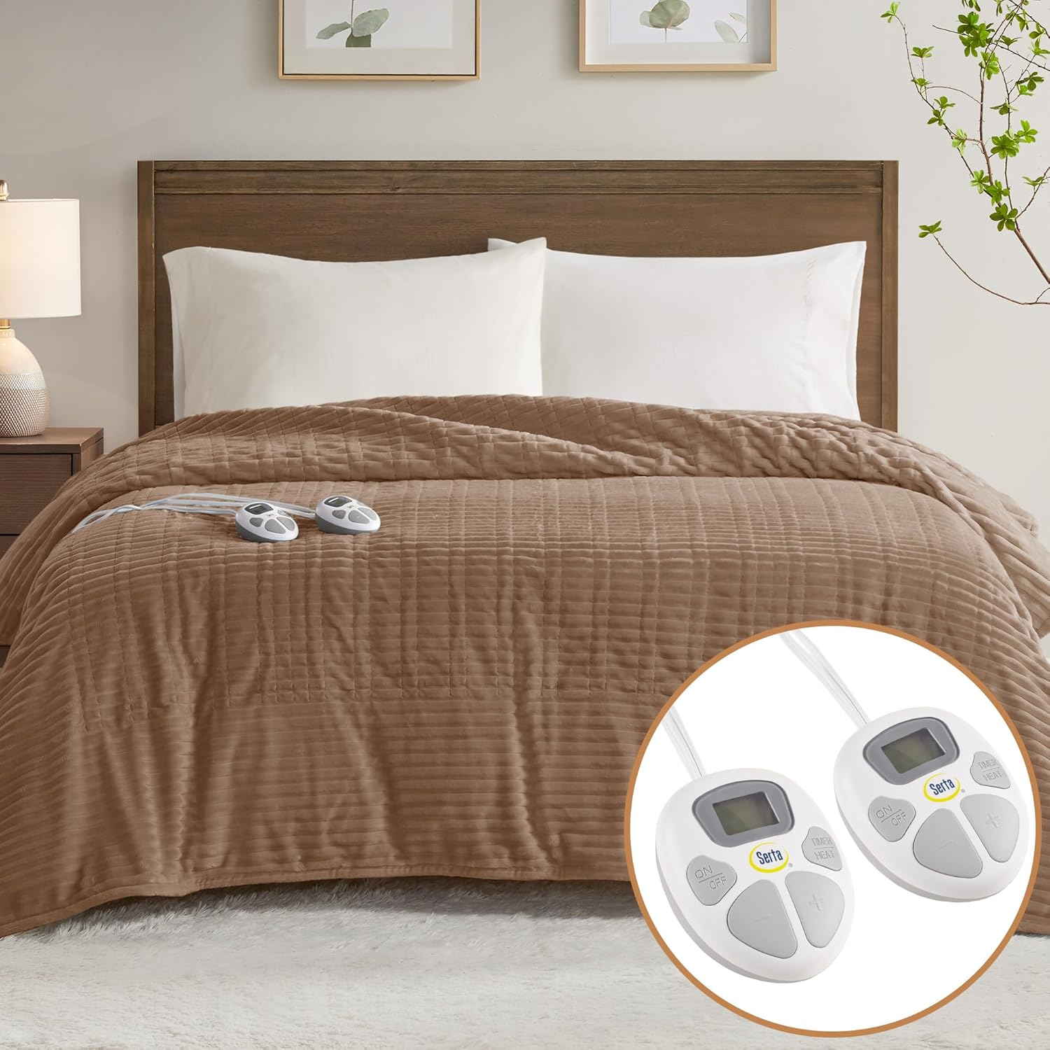 Heated Blanket, Eletric Queen Size Blanket, Soft, Ribbed, Plush Heating Blanket