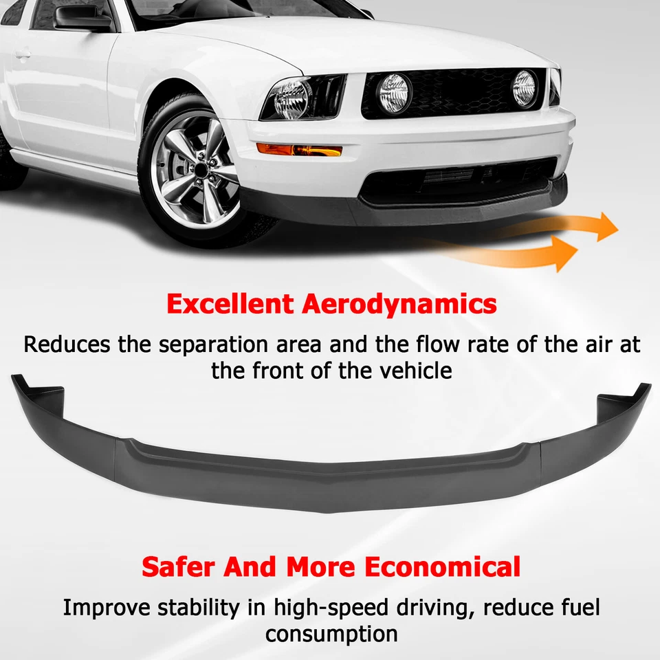 For Ford 2005-2009 Mustang V8 GT 2-Door Front Bumper Lip Splitter Chin Spoiler - Image 4 of 4