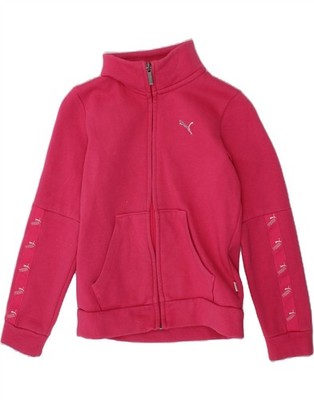 Puma Mädchen Grafik Trainingsanzug Oberteil Jacke 9-10 Jahre Rosa Baumwolle BW13