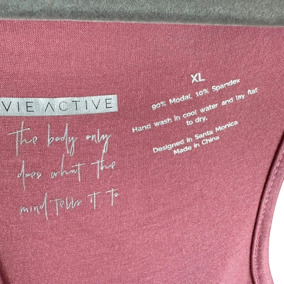 Camiseta sin mangas deportiva Vie Active rosa malva modal cuello redondo espalda deportiva suave elástica XL Foto 3 de 3