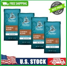 4 Bag Caribou Coffee Caribou Blend Premium Medium Roast Ground, Arabica,12oz Bag 12.09 per pound