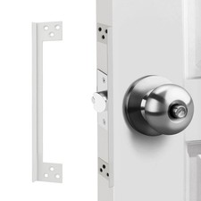 Door Latch Shield Plate Grayish White, Outswing Door Security Protector, Door...