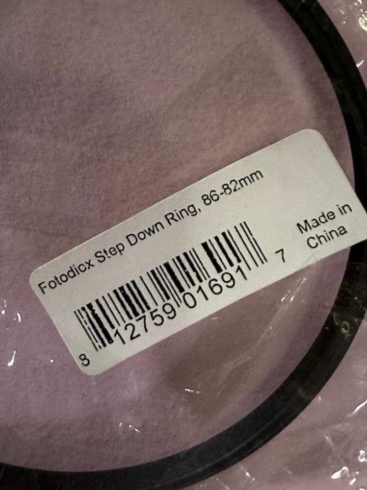 Fotodiox Metal Step Down Ring, Anodized Black Metal 86mm-82mm, 86-82 mm - Image 2 of 2