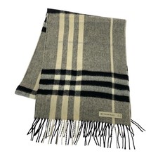 Burberry Cashmere Scarf Black 65.4 x 12.4 in Pre-Owned Very Good Condition