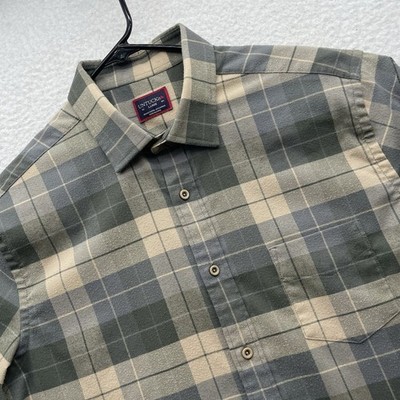 UNTUCKit Flannel Shirt Mens Large L Russo Plaid Regular Fit Stretch Performance