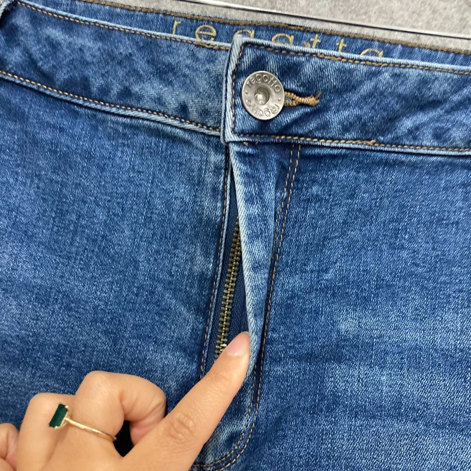 Regatta Womens Jeans Size 18 Blue Straight Mid Rise Regular Cotton Blend 45617 - Image 3 of 4