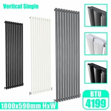 Image of Vertical Designer Radiator Oval Column Flat Panel Tall Upright Heating Rads UK