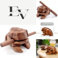Handcrafted 4'' Frog Guiro Rasp - Beautiful Natural Wooden Percussion Sound