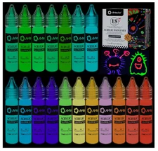 Glow in the Dark Paint18 Colors,11 Ml / 6.7 Oz Acrylic Paint for Decoration, Ar