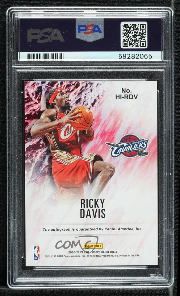 2020-21 Panini NBA Hoops Hoops Ink Ricky Davis #HI-RDV PSA 10 GEM MT Auto - Image 2 of 2