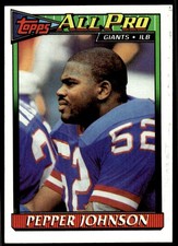 1991 Topps Pepper Johnson New York Giants #22