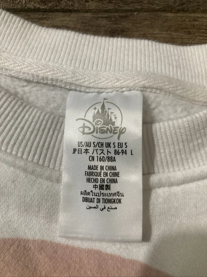 Disney Mickey Minnie Teens Small White Sweatshirt Embroidered Pullover Classic - Image 4 of 4