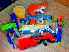 Nerf Gun Lot   Multiple Blasters Toys Bundle Mixed Models w/ Dart Ammo, As-is