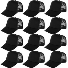 12 Pack Adult Blank Trucker Hats DIY Sublimation Trucker Caps Mesh Baseball C...