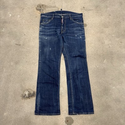 Dsquared2 Jeans Men 34 Blue Slim Straight Leg Destroyed Rockstar Thrash Italy