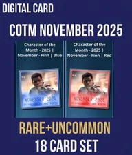 FINN COTM Character Month November RED+BLUE 18 CARD SET Topps Star Wars Trader