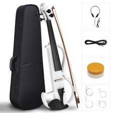 Full Size 4/4 Bunnel Edge Electric Silent Violin with Case Bow